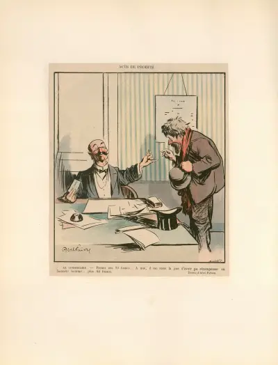 Le commissaire. – Prenez ces 20 francs von Abel Faivre