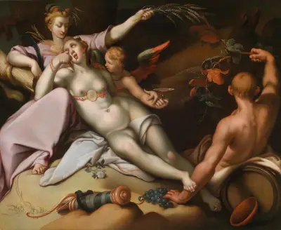 Sine Baccho Et Cenere Friget Venus av Abraham Bloemaert