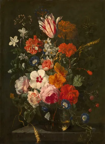 Flowers in a Vase von Abraham Mignon