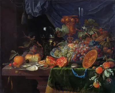 Still Life with Fruit and Oysters von Abraham Mignon