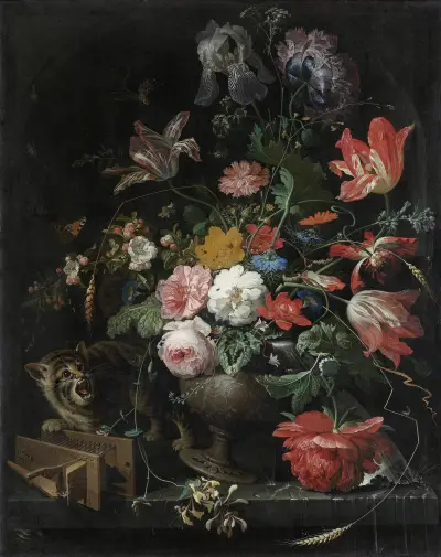 The Overturned Bouquet von Abraham Mignon