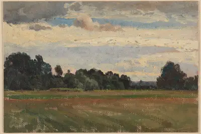 Fields near Trzebnica av Adolf Dressler