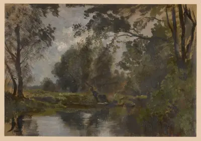 Trees by the Spree I av Adolf Dressler