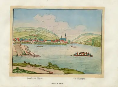 Vue de Bingen av Johann Adolf Lasinsky