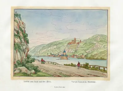 Vue de Caub et du Palatinat av Johann Adolf Lasinsky