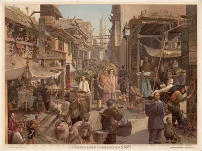 Inneres einer Chinesischen Stadt av Adolf Lehmann