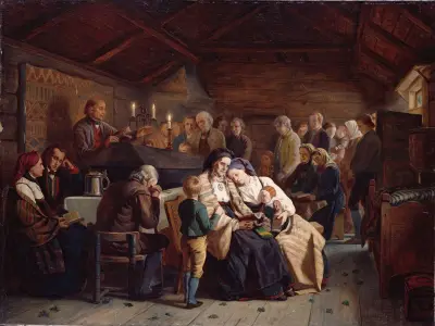 Funeral Feast av Adolph Tidemand