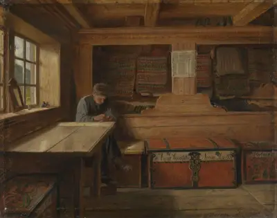 Old Storeroom in Vikøy av Adolph Tidemand