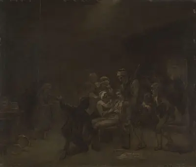 Sketch for The Return of the Bear Hunter av Adolph Tidemand