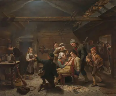 The Return of the Bear Hunter av Adolph Tidemand
