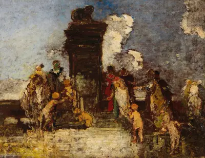 Venkovská slavnost „Fontána mládí“, Adolphe Monticelli