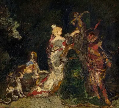 Postavy v parku, Adolphe Monticelli