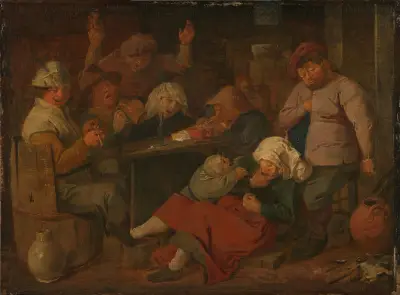 Poor Folk Drinking in a Tavern av Adriaen Brouwer