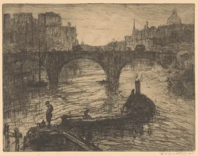 Brücke über die Themse in London von Willem Adrianus Grondhout