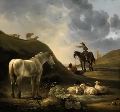 Krajina s dunami a šedým koněm, Aelbert Cuyp