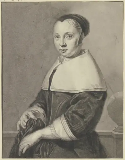 Brustbild einer Frau nach links av Aert Schouman