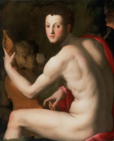 Porträt von Cosimo I. de' Medici als Orpheus von Agnolo Bronzino