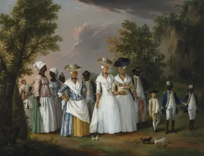 Free Women Of Color With Their Children And Servants In A Landscape av Agostino Brunias