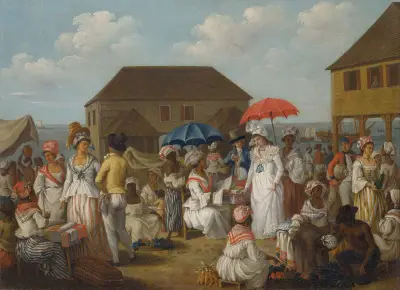 Linen Market, Dominica av Agostino Brunias