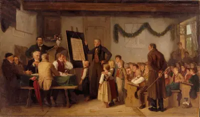 The school exam av Albert Anker