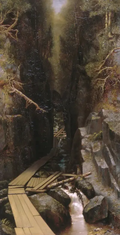 The Boulder and the Flume von Ralph Albert Blakelock