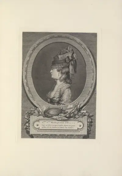 Adrienne Sophie, Marquise de (A. de Saint-Aubin) av Albert Christophle