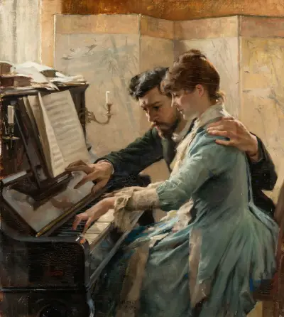 At the Piano, Albert Edelfelt