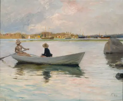 Girls in a Rowing Boat, Albert Edelfelt