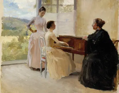 In The Drawing Room At Haikko, Study, Albert Edelfelt