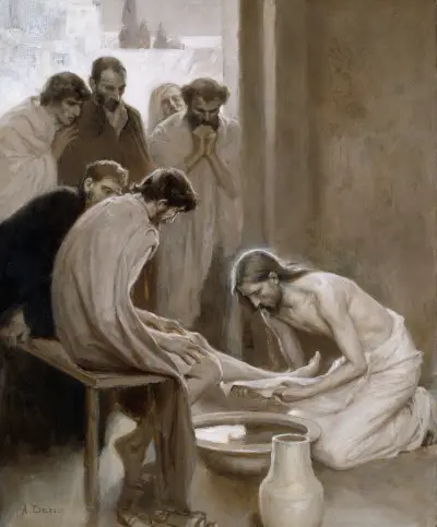 Jesus Washing the Feet of his Disciples, Albert Edelfelt