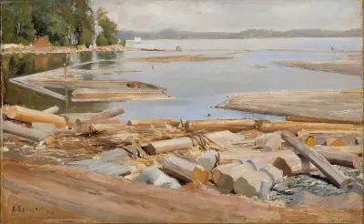 Log Raft, Albert Edelfelt