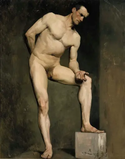 Male Model, Academy Study, Albert Edelfelt