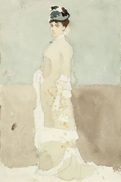 Nainen kävelypuvussa, Albert Edelfelt