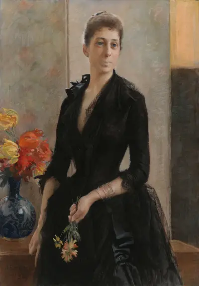 Portrait Of Mme Weissgerber De Stragewicz, Later Mme R. Berenger, Albert Edelfelt