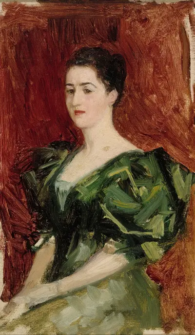 Portrait Of Mrs. Dagmar Dippell, Compositional Sketch, Albert Edelfelt