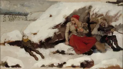 Study For Burned Village, Albert Edelfelt