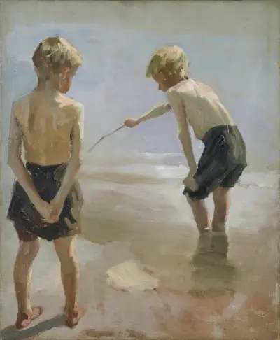 Study for the Boys Playing on the Shore, Albert Edelfelt