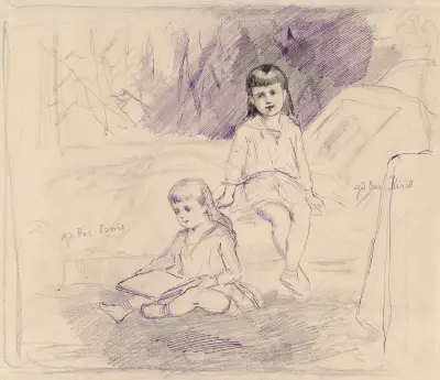 Study, Kirill and Boris Vladimirovich, Albert Edelfelt