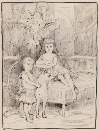 Study, Michael and Xenia, Children of Alexander III, Albert Edelfelt