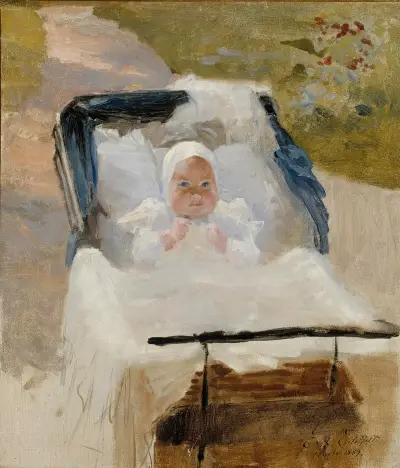 The Artist’s Son Erik In A Pram, Albert Edelfelt