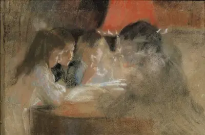 The Brandt Family Children (By the Lamp), Albert Edelfelt