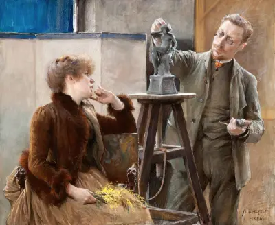 The Sculptor Ville Vallgren and his Wife, Albert Edelfelt