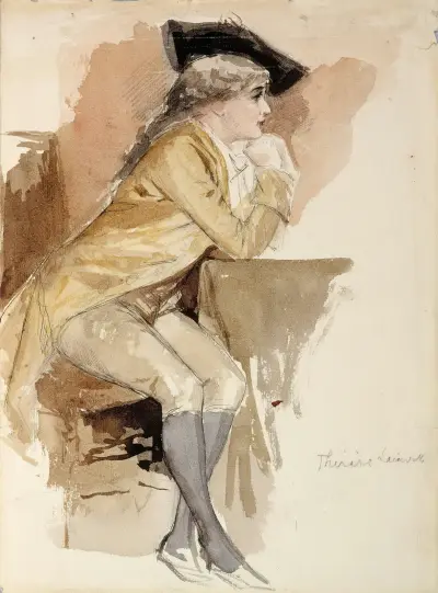 Thérèse Lainville Dressed As In The 18th Century av Albert Edelfelt