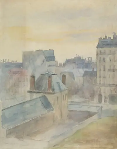 View of the artist’s studio in Paris, Albert Edelfelt