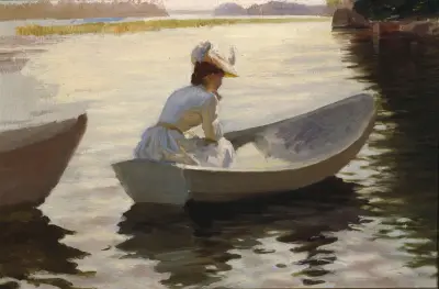 Woman in a boat, Albert Edelfelt