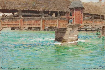 Die Totenbrücke, Luzern von Albert Goodwin