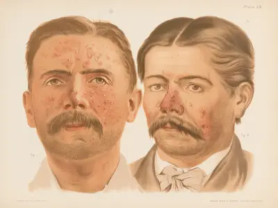 I. Acne vulgaris, II. Acne rosacea, Prince Albert Morrow