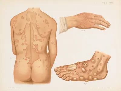 I. Erythema marginatum et gyratum, II. Erythema papulatum, III. Erythema iris et circinatus, Prince Albert Morrow