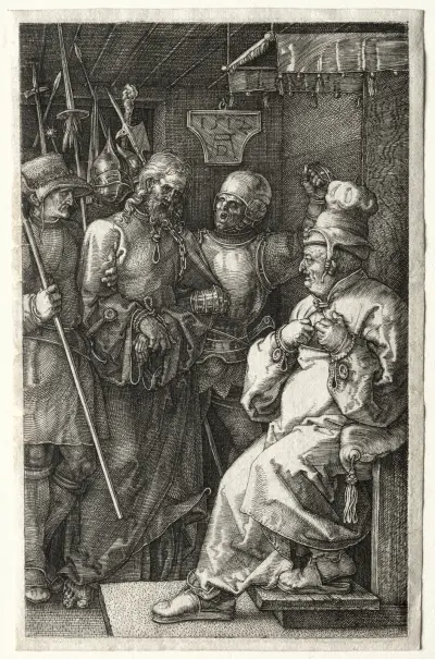 Christ before Caiaphas av Albrecht Dürer