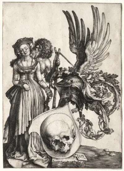 Coat of Arms with a Skull av Albrecht Dürer